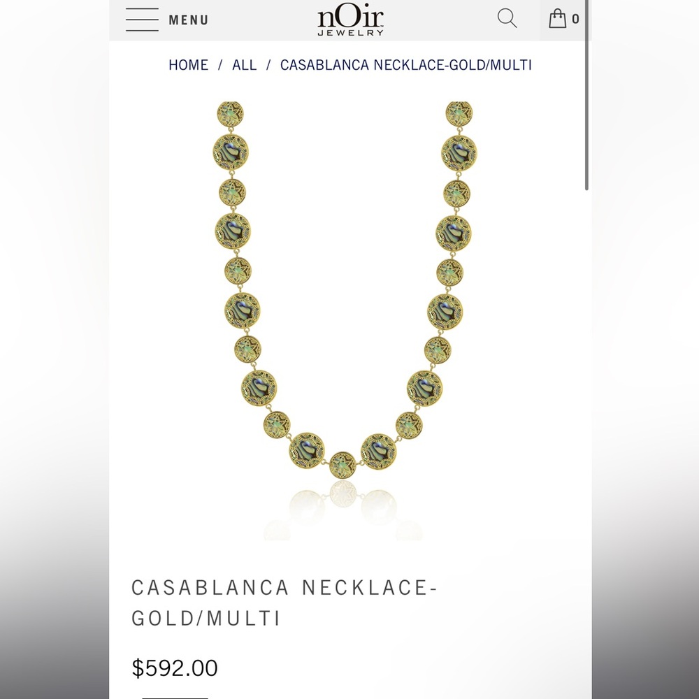 nOir Jewelry Gold and Blue Collar Necklace